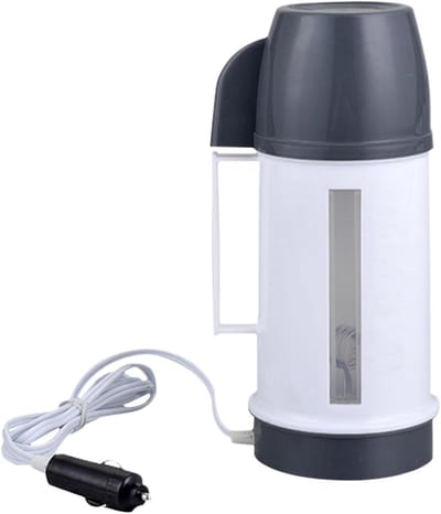 Elektrische Waterkoker - Draagbare Ketel - Reizen en Camping - 12/24V Auto Geschikt - 31x13x13 cm - Zwart