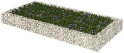 Schanskorven Metalen Manden - Verhoogde Bedden - Tuin Decoratie - Verzinkt Duurzaam Staal - 200x100x20 cm - Zilver