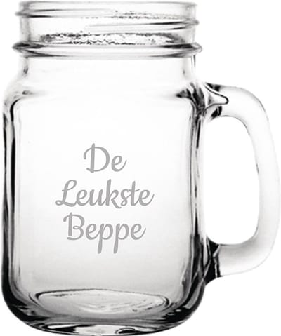 Gegraveerde Drinkglas 45cl De Leukste Beppe