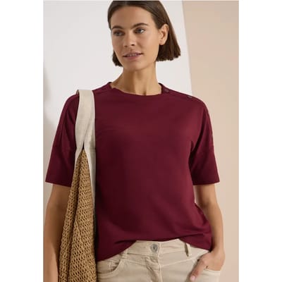 Shirt met afhangende schouders en knopen