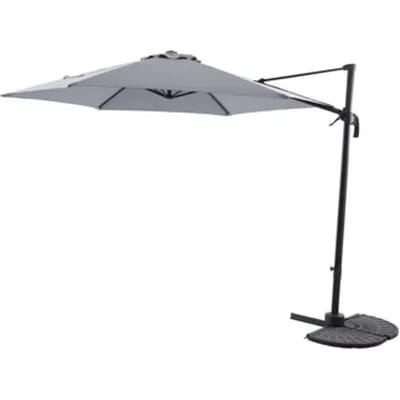 Central Park Zweefparasol - Vive - Diameter 290cm - Grijszwart - Aluminium 360° Draaibaar