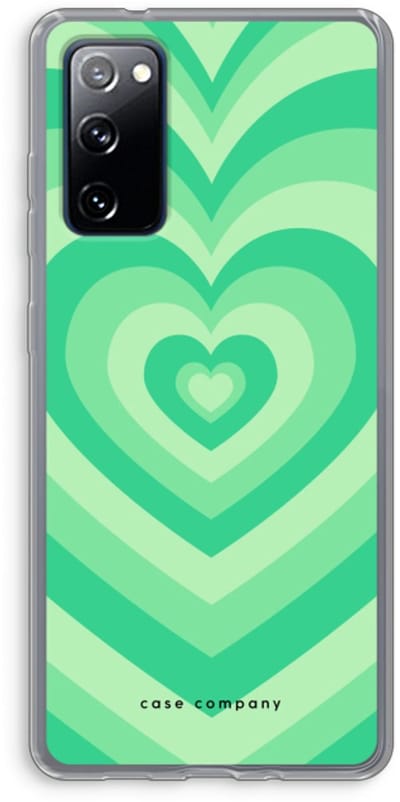 Case Company® - Hoesje geschikt voor Samsung Galaxy S20 FE / S20 FE 5G hoesje - Hart Groen - Soft Cover Telefoonhoesje - Bescherming aan alle Kanten en Schermrand