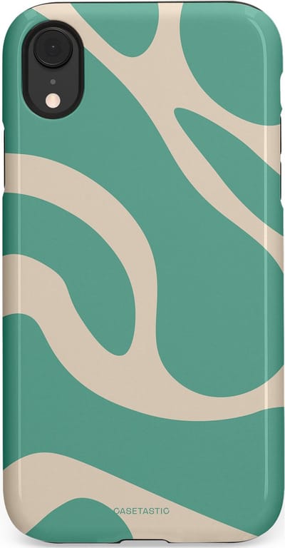 Casetastic hoesje geschikt voor Apple iPhone XR - Dubbellaagse bescherming - Zand Groene Vlaktes - Fashion Case - Saliegroen Zand