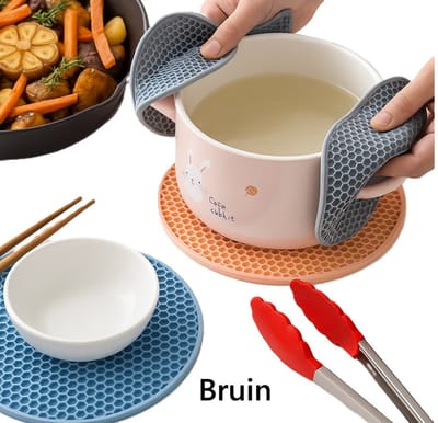 Siliconen Honingraat Onderzetter – Rond Ø 17 cm – Hittebestendig tot 120 °C | Antislip Placemat | Bruin | Flexibel, Waterdicht & Duurzaam – Keuken & Tafelbescherming