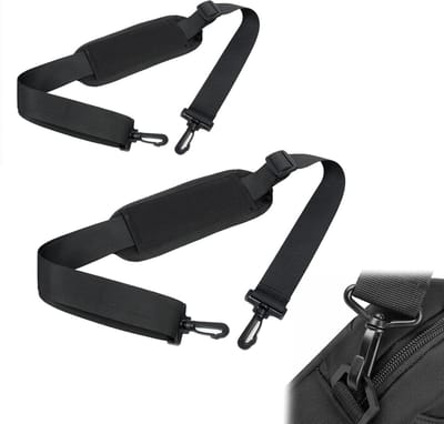 Verstelbare schouderriem voor schoudertas – set van 2 – 3cm×130cm + 3.8cm×160cm – zwart – voor laptopbagage, werk en reizen