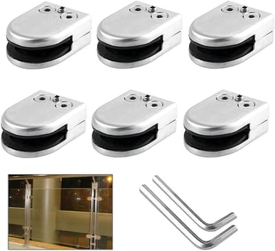 Glazen Klemmen 6 Stuks M Maat - Verstelbare RVS Glasklem voor Trap Leuning (8-10 mm)