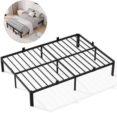 KUTAS Metalen bedframe 160x200 cm - Minimalistisch - Tweepersoonsbed - Stevig - Stil - Anti Slip - IJzeren Bed - metaal - Roestvrij - Duurzaam - Zwart