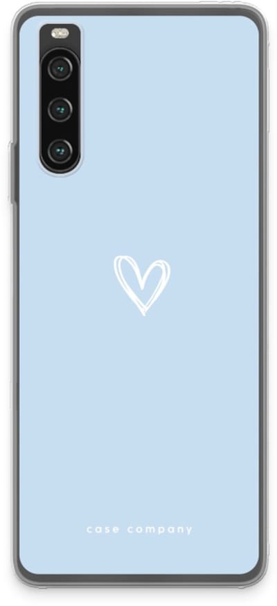 Case Company® - Hoesje geschikt voor Sony Xperia 10 IV hoesje - Klein Hart Blauw - Soft Cover Telefoonhoesje - Bescherming aan alle Kanten en Schermrand