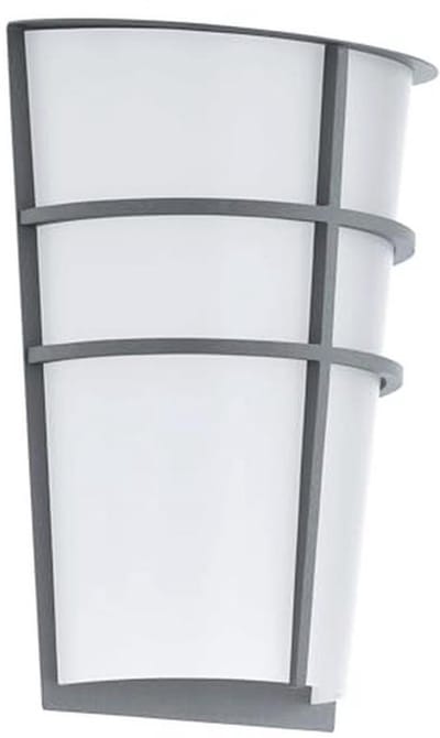 LED buitenwandlamp met 2 lichtpunten, staal en kunststof, IP44, kleur: zilver en wit