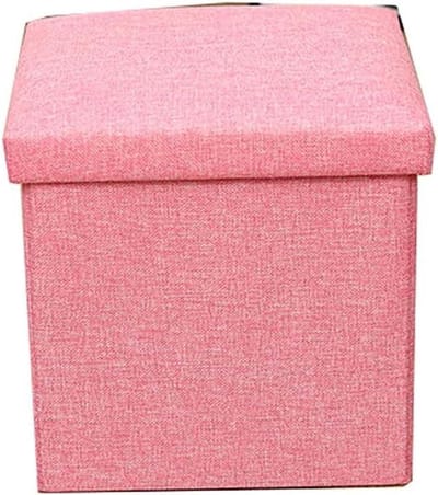 Opbergpoef Ottomaans - Zitbankje Kruk - Ruimte Organiseren - Opvouwbaar Ontwerp - 48 x 30 x 30 cm - Grijs