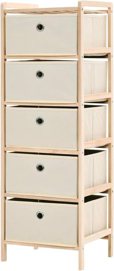 Kistbank met manden - Opbergbank zitkist - Ruimte organiseren - Massief cederhouten frame - 32 x 26 x 93 cm