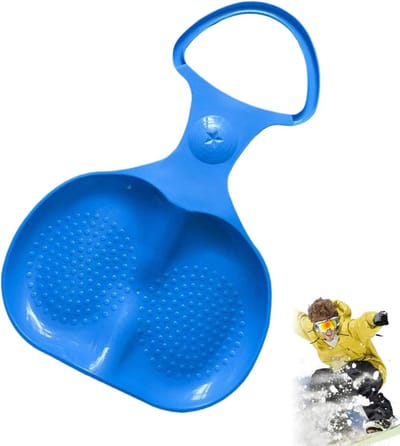 Sneeuwslee - Rodelslee Ski Slee - Winterpret - Gestroomlijnd ontwerp - 146 inch - Blauw