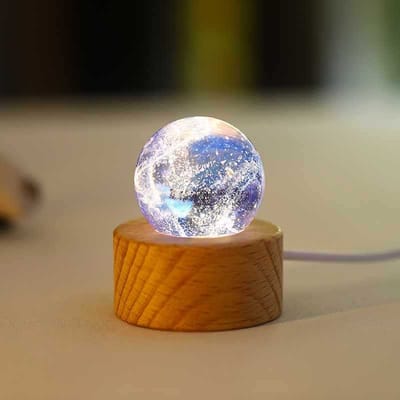 Boule d'étoile en verre colorée fantaisie de 4 cm, planète lumineuse, astronomie, planètes, boule de style fantastique, décoration de la maison, modèle cosmique, cadeau bleu ciel