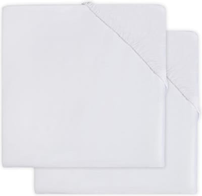 Jollein - Baby Hoeslaken Boxmatras Jersey (Wit) - Katoen - 2 Stuks - Hoeslaken Baby, Hoeslaken Box - 75x95cm