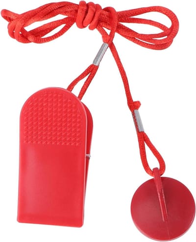 Loopband Veiligheidssleutel - Magnetische Sleutel Noodstop - Fitness Veiligheid - Magnetische Bevestiging - 105 cm - Zwart