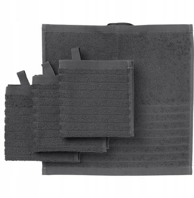 Set van 4 Handdoekjes 30x30 cm - Zacht en Absorberend - Donkergrijs