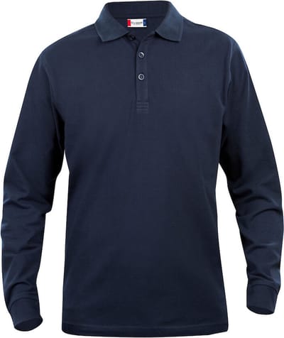 Clique Basic Polo L/S Junior 028233 - Dark Navy - 110-120