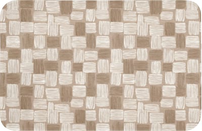 Badmat 60x40 cm - Antislip - Blok - Patroon - Bruin - Badmatten voor badkamer - Badkamermat - Douchemat - Badkamer mat