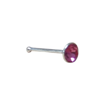 Aramat Jewels | Neuspiercing | Neuspiercing met Kristal Steentje 2mm | Roze | |2mm | Zilver | Volwassenen | Verkleurd niet