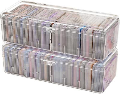 Transparante Kaartenopslagdoos met Verwijderbare Scheiders - Organiser voor Meer dan 700 Speelkaarten, Visitekaarten en Handelskaarten