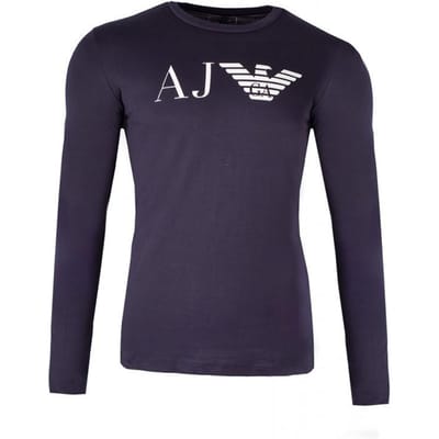 Armani jeans merk Lange mouwen blauw t-shirt - Maat: S black
