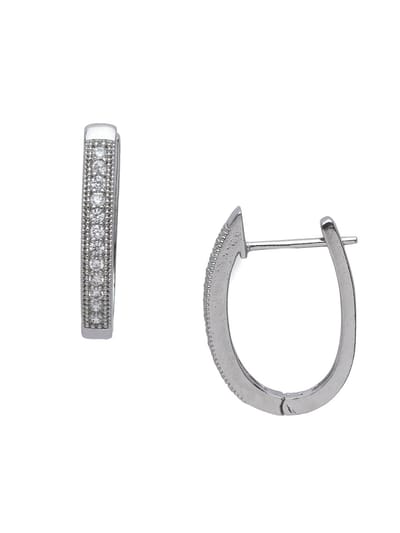 AVANT-GARDE PARIS Oorbellen Hoepel Modern Rhodium Geplateerd Lichtgewicht 2,4 cm
