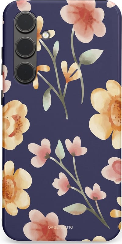 Casetastic Hoesje Geschikt voor Samsung S24 Plus - Stijlvolle Beschermende Duo-layer Case - Fluweel Bloemendesign