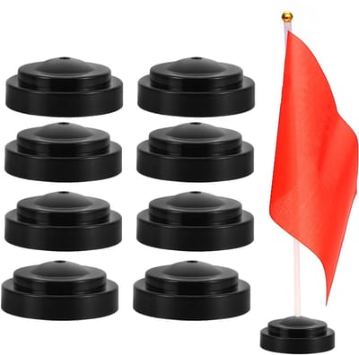 Dailygoods- Vlaggenhouder Mini - 8 Stuks - Bureauvlaggenhouder - Tafelvlaggenstandaard - Robuust Kunststof - Decoratieve Tafeldecoratie - Tafelvlag