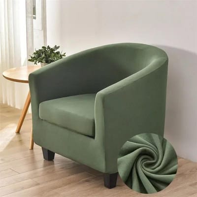 Elastische Spandex Kuipstoelhoes Stretch Fauteuilhoes Clubbank Hoes voor Woonkamer Bankhoezen met Zitkussenhoes black
