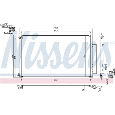 Condensator, airconditioning NISSENS 940354