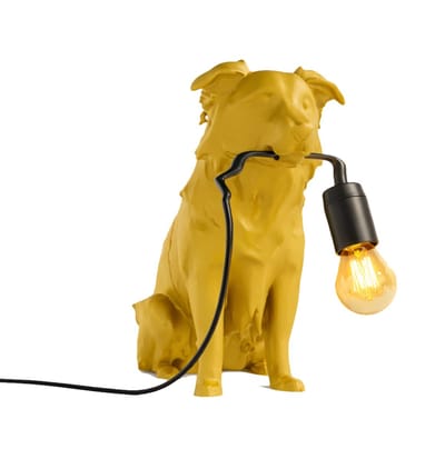 Fiastra Border Collie tafellamp - hondenlamp - goud - E14 - 30 x 18 x 25 cm