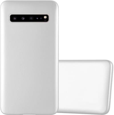 Cadorabo Hoesje geschikt voor Samsung Galaxy S10 5G in METALLIC ZILVER - Beschermhoes gemaakt van flexibel TPU silicone Case Cover