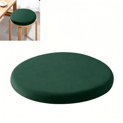 Rond zitkussen - Stoelkussen - Krukkussen - Zitkussen van traagschuim - Afneembaar - Wasbaar - Koel en huidvriendelijk - Comfortabel en drukverlagend - Gemaakt van sponsmateriaal - Diameter 30cm - Geschikt voor thuis, kantoor en café - Donkergroen