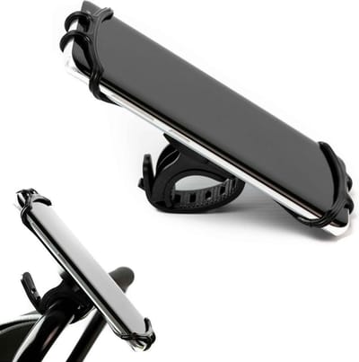 Firsttee Universele Telefoonhouder - ANTISLIP en SCHOKBESTENDIG - 360 Graden rotatie - Zwart - Golfset - Trolley - Fiets - Motor