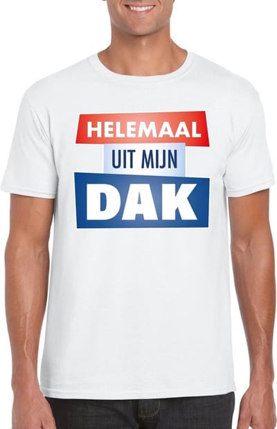 Wit Helemaal uit mijn dak t-shirt voor heren - Party t-shirts S