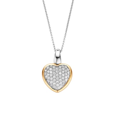 TI SENTO Dames Hanger - 925 zilver - Zirkonia met geel verguld - 6801ZY