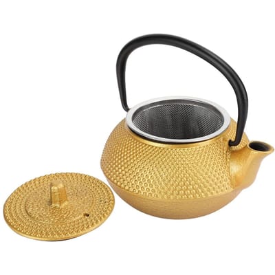 Théière en fer 0,3 L, décoration d'intérieur, artisanat, objets de collection, non revêtu, cadeau, décoration élégante beige
