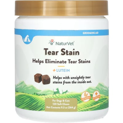 NaturVet, Traanvlekkenverwijderaar, met luteïne, voor honden en katten, 120 zachte kauwtabletten, 9,3 oz (264 gram)
