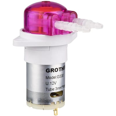 GROTHEN Peristaltische pomp Doseerpomp Minipomp Vloeistof Zelf-aanzuigende waterpomp Siliconen buis voor 12V 2x4mm