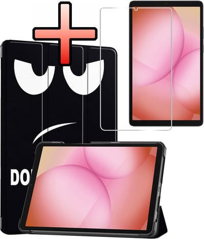 Hoes - Geschikt voor Samsung Galaxy Tab A11 - Met Screenprotector - Trifold Bookcase - Hard Cover - Hardcover Book Case - Tablet Hoesje - Don't Touch Me