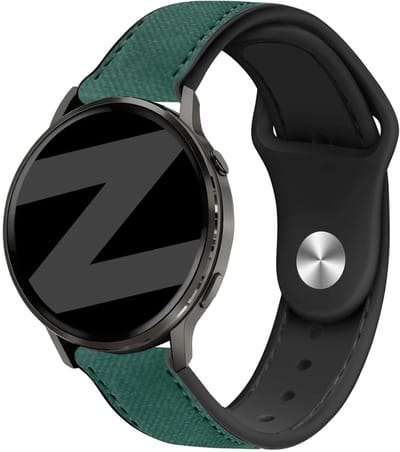 Bandz Leren 'Hybrid' bandje geschikt voor Garmin Vivoactive 4 / Garmin Venu 4 - 45mm / Garmin Venu 3 / Garmin Venu 2 / Garmin Forerunner 570 - 47mm / Garmin Forerunner 265 / Garmin Forerunner 255 - Groen