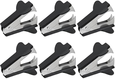 Dailygoods- Nagelverwijderaar - 6 Stuks - Draagbaar - Robuust - Compact - Eenvoudig te bedienen - ABS-kunststof + Metaal - Nietjesverwijderaar