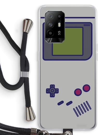 Case Company® - Hoesje met koord geschikt voor Oppo A94 5G hoesje met Koord - Game On - Telefoonhoesje met Zwart Koord - Bescherming aan alle Kanten en Over de Schermrand