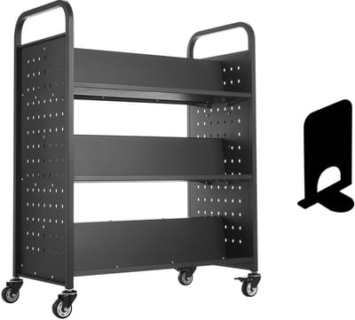 Boekenwagen Bibliotheekwagen Opruimwagen 150 Kg 970 X 515 X 1225 Mm Zwart