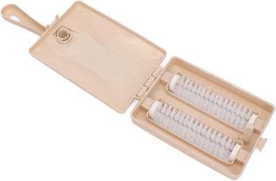 Tapijtrolveger - Handmatige veger Kruimeldief - Dierenharen Verwijderen - Dubbele Rol Efficiëntie - 17 x 11 x 5 cm - Grijs