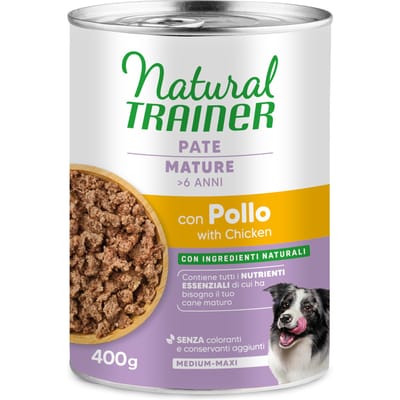 Natural Trainer Paté Medium & Maxi Mature - Voordeelpakket: 12 x 400 g Kip