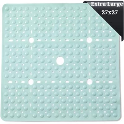 Antislip Douchemat 68,6 x 68,6 cm - Duurzame Badmat met Zuignappen en Afvoergaten voor Veiligheid