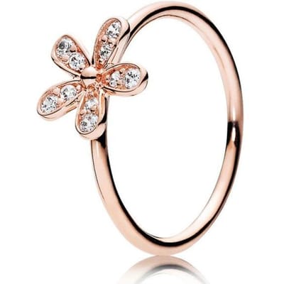 Bague Bande Fleur Marguerite Classique en Argent Sterling 925 Original Bague Princesse Os de Vœu Pour Femmes Bijoux de Mode 5 beige