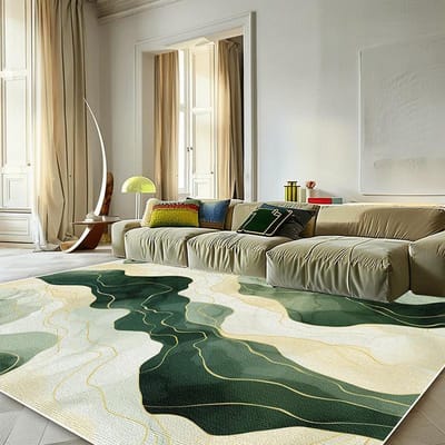 Modern Groen Minimalistisch Tapijt voor Woonkamer 200x300 Grote Oppervlaktekleden Decor Slaapkamer Zacht Elastisch Buiten Vloermatten Wasbaar 80*160cm