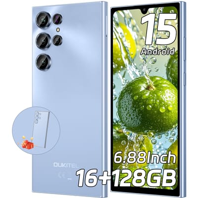 OUKITEL C61 Ontgrendeld Mobiele Telefoon 2025- Android 15, 6,88  Scherm Smartphone, 16GB+128GB/1TB, 5150mAh Batterij Telefoon, 13MP Camera blauw